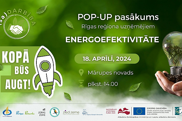 POP-UP pasākums Rīgas reģiona uzņēmējiem par energoefektivitāti
