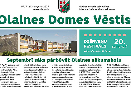 Olaines Domes Vēstis augusta izdevums ir ceļā pie lasītājiem