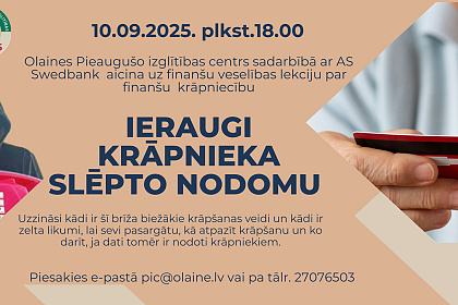 Lekcija par finanšu krāpniecību  “Ieraugi krāpnieka slēpto nodomu”