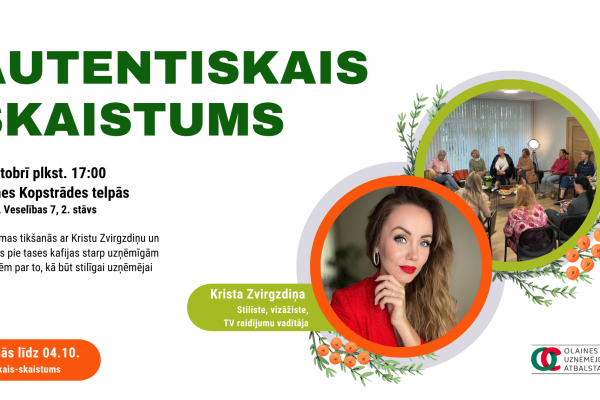 Olaines novada uzņēmīgo sieviešu iedvesmas tikšanās ar Kristu Zvirgzdiņu