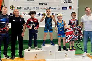 Olaines novada sportistam zelts brīvās cīņas turnīrā Lietuvā