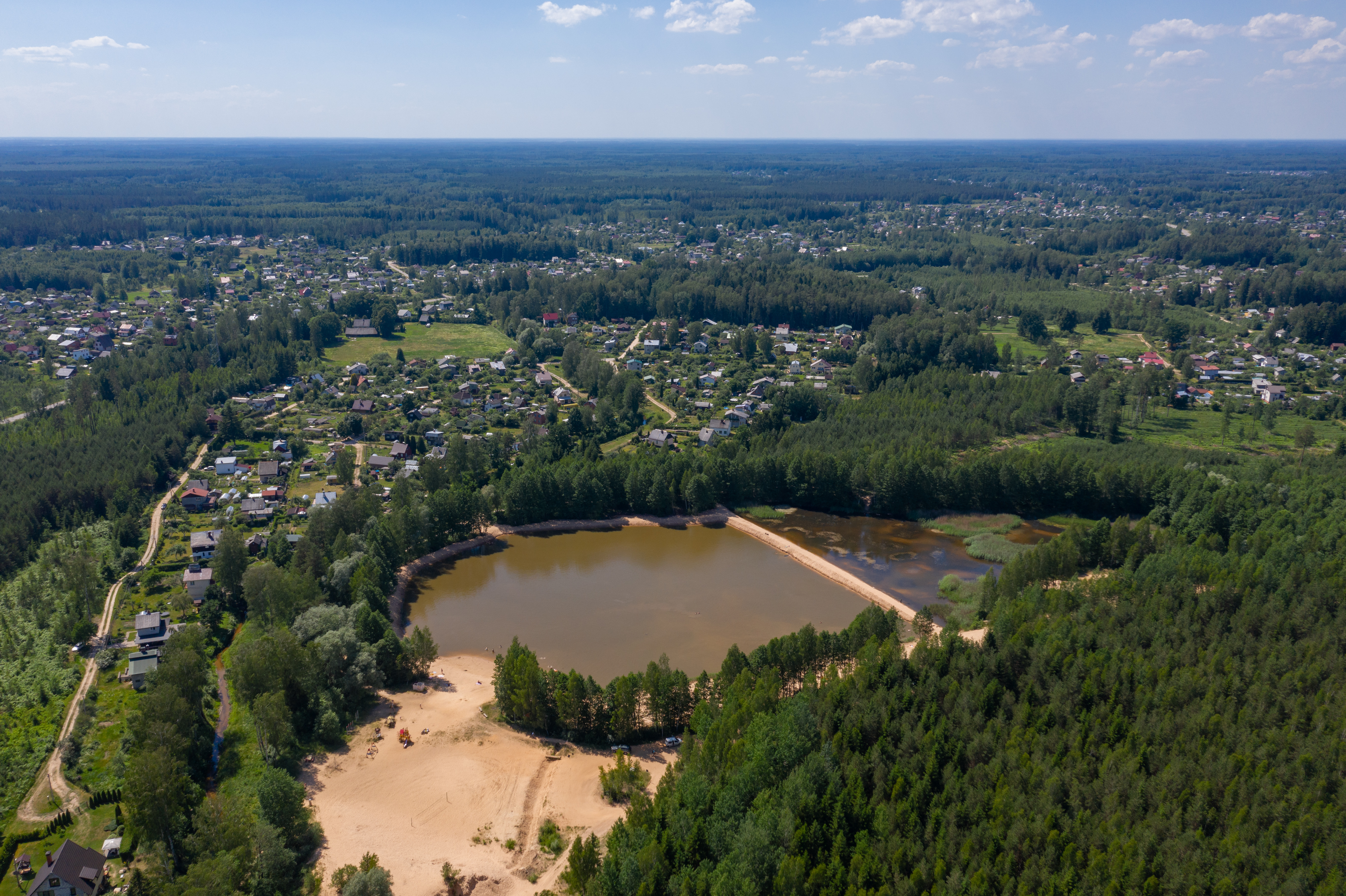 Jāņupes karjers. Skats no putnu lidojuma. 