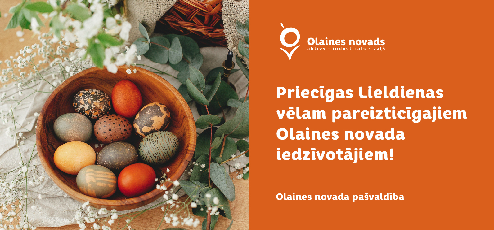 Apsveikums Lieldienās pareiztīcigajiem Olaines novada iedzīvotājiem