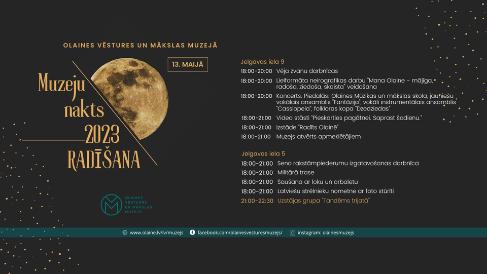 Muzeju nakts baneris ar programmu