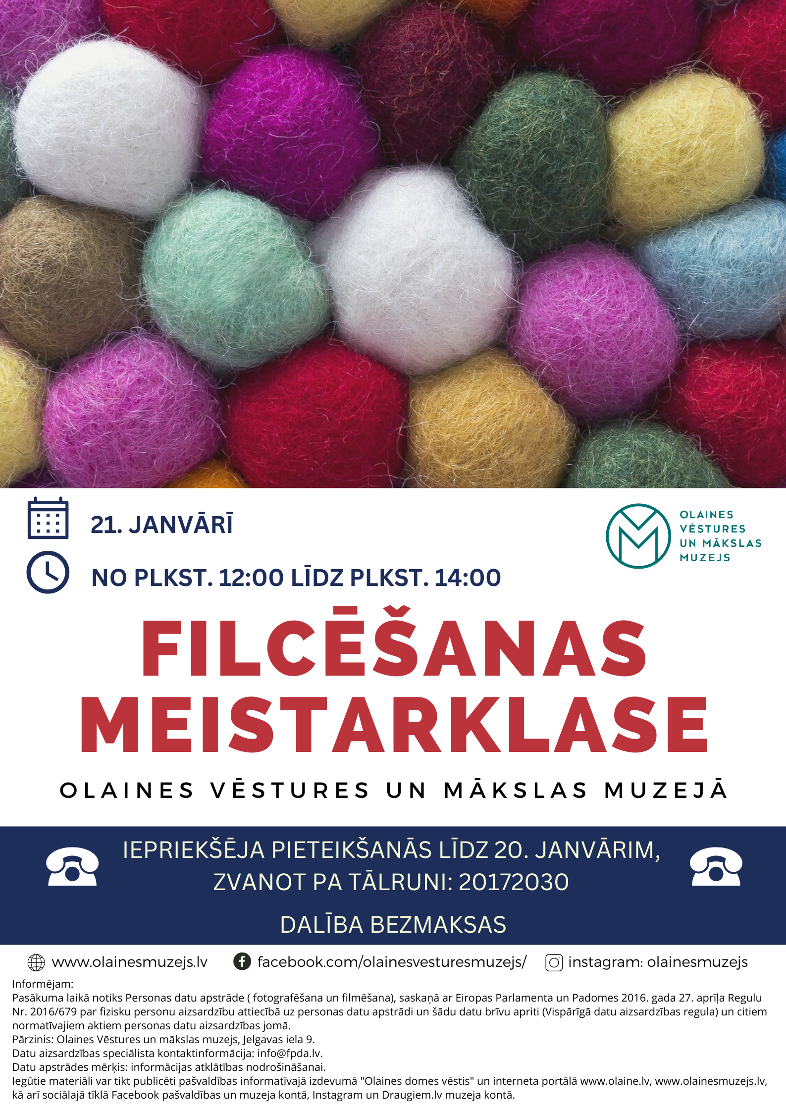 Filcēšanas meistarklases afiša