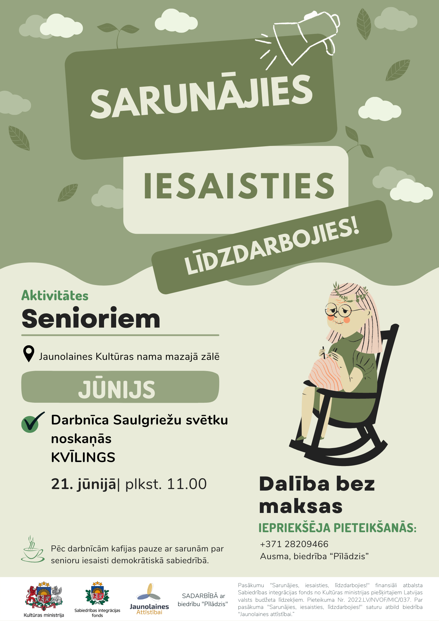 Plakāts par darbnīcu "Kvīlings"