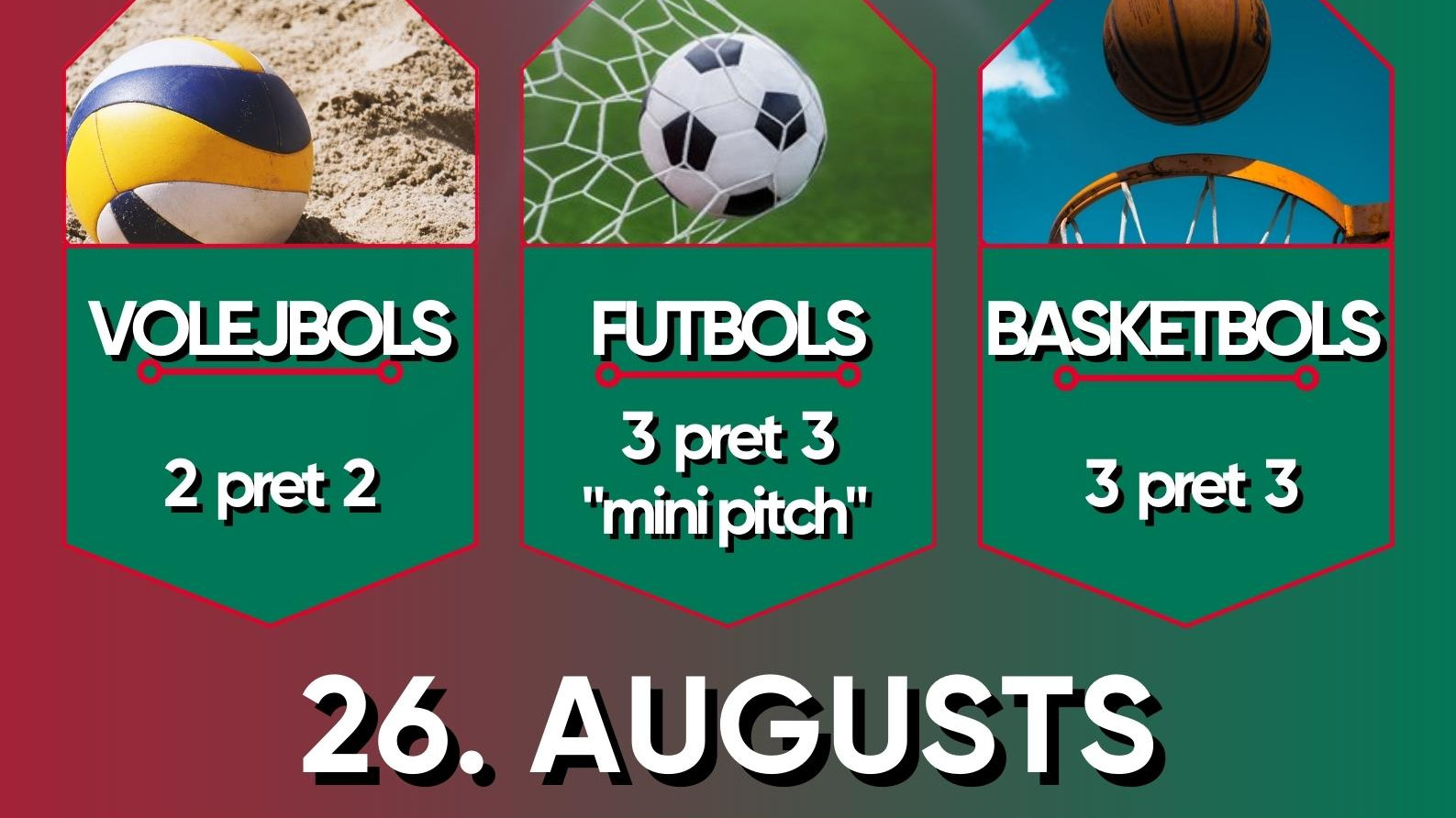 Olaines jauniešu dienā trīs dažādi sporta turnīri