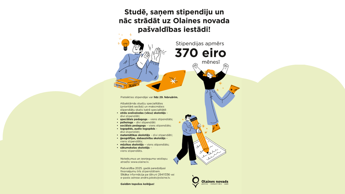 Iespēja pieteikties pašvaldības stipendijām