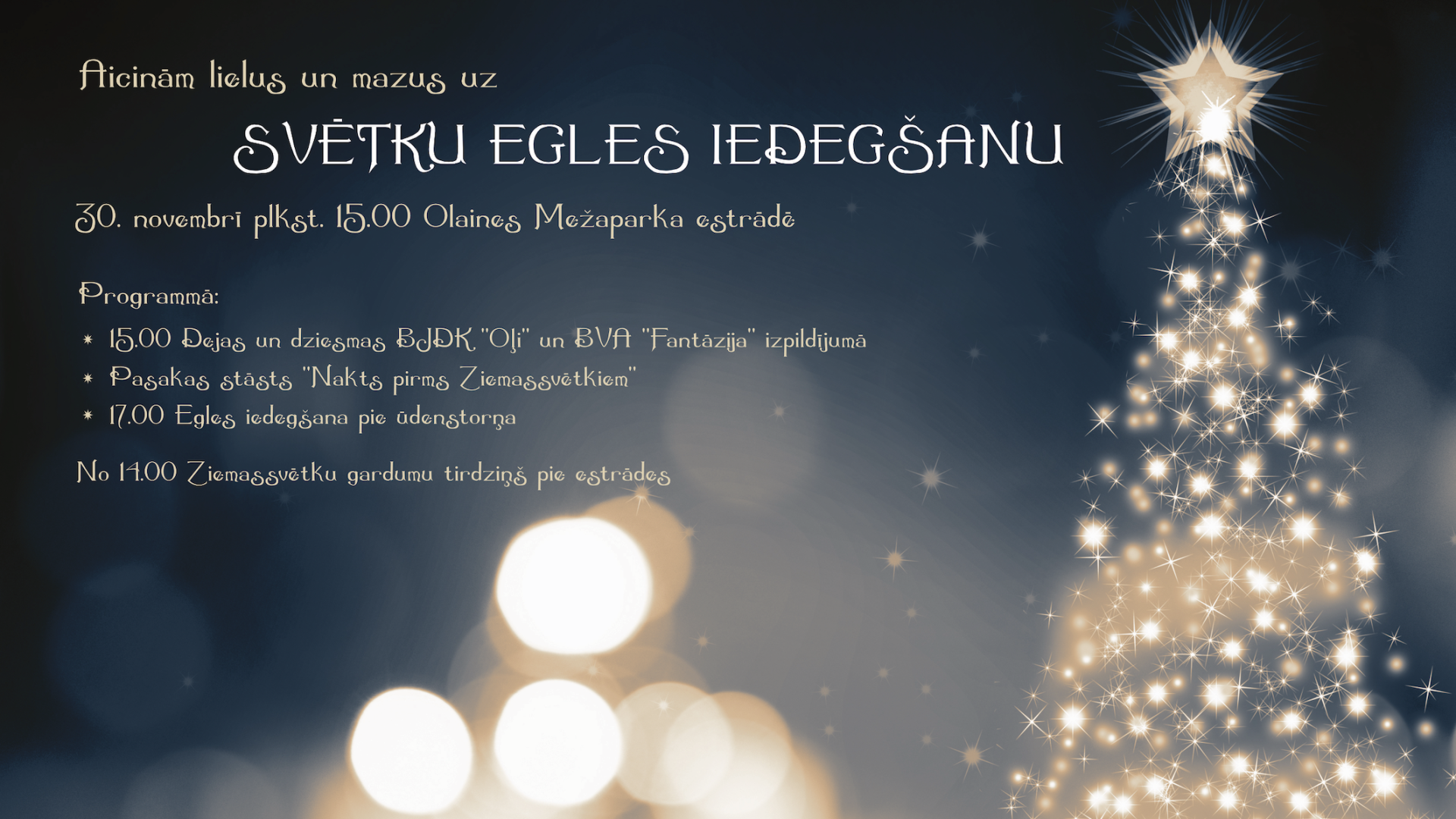 SVĒTKU EGLES IEDEGŠANAS PASĀKUMS