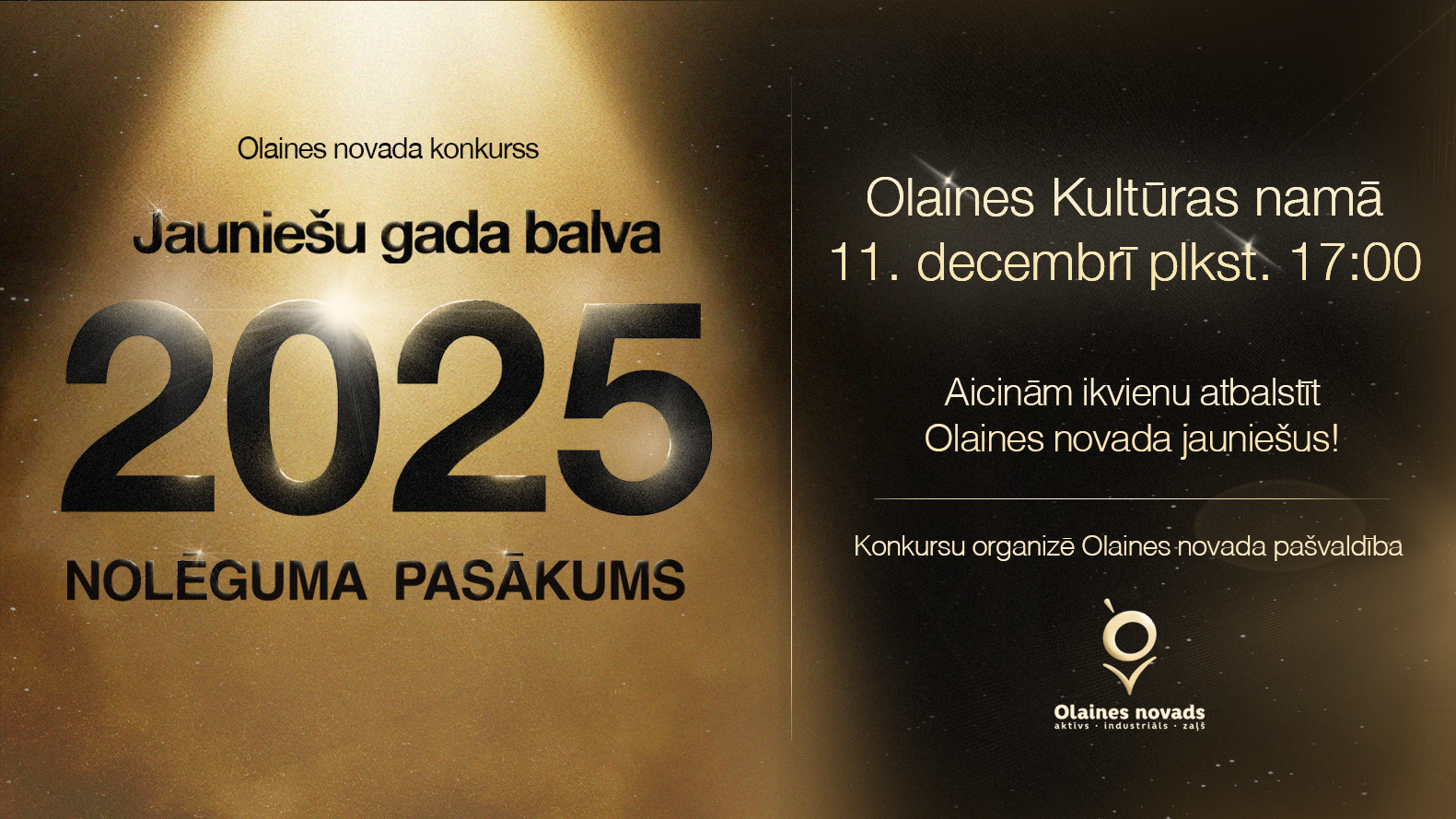 Konkursa "Jauniešu gada balva 2025" noslēguma pasākums notiks 11. decembrī