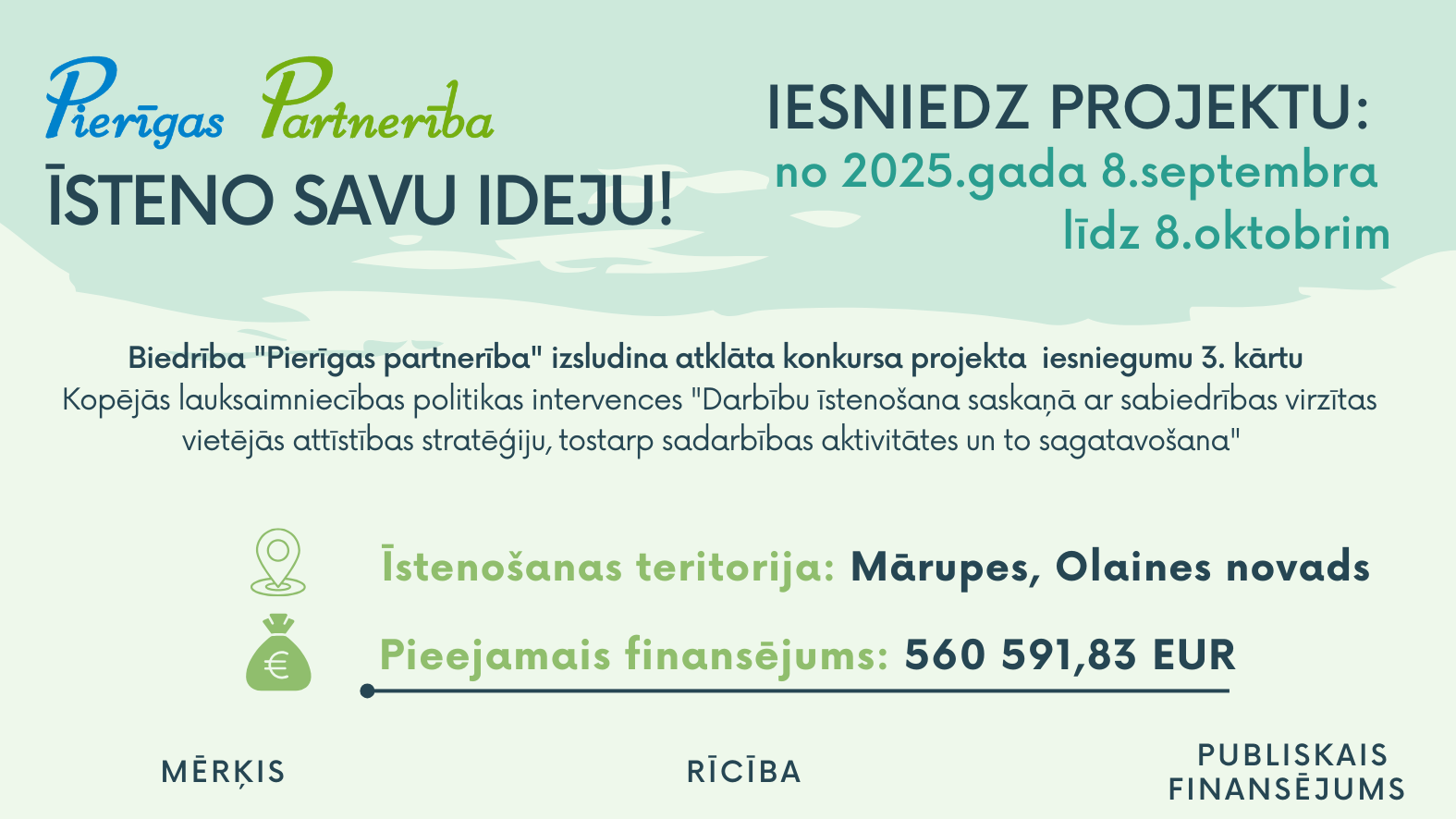 Mārupes un Olaines novados ir iespēja saņemt finansiālo atbalstu Tavu ideju īstenošanai