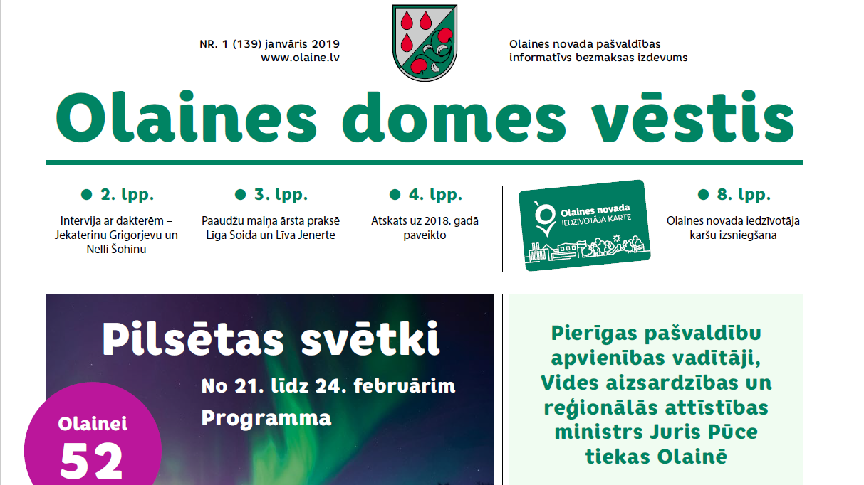 Olaines Domes Vēstis ceļā pie saviem lasītājiem!